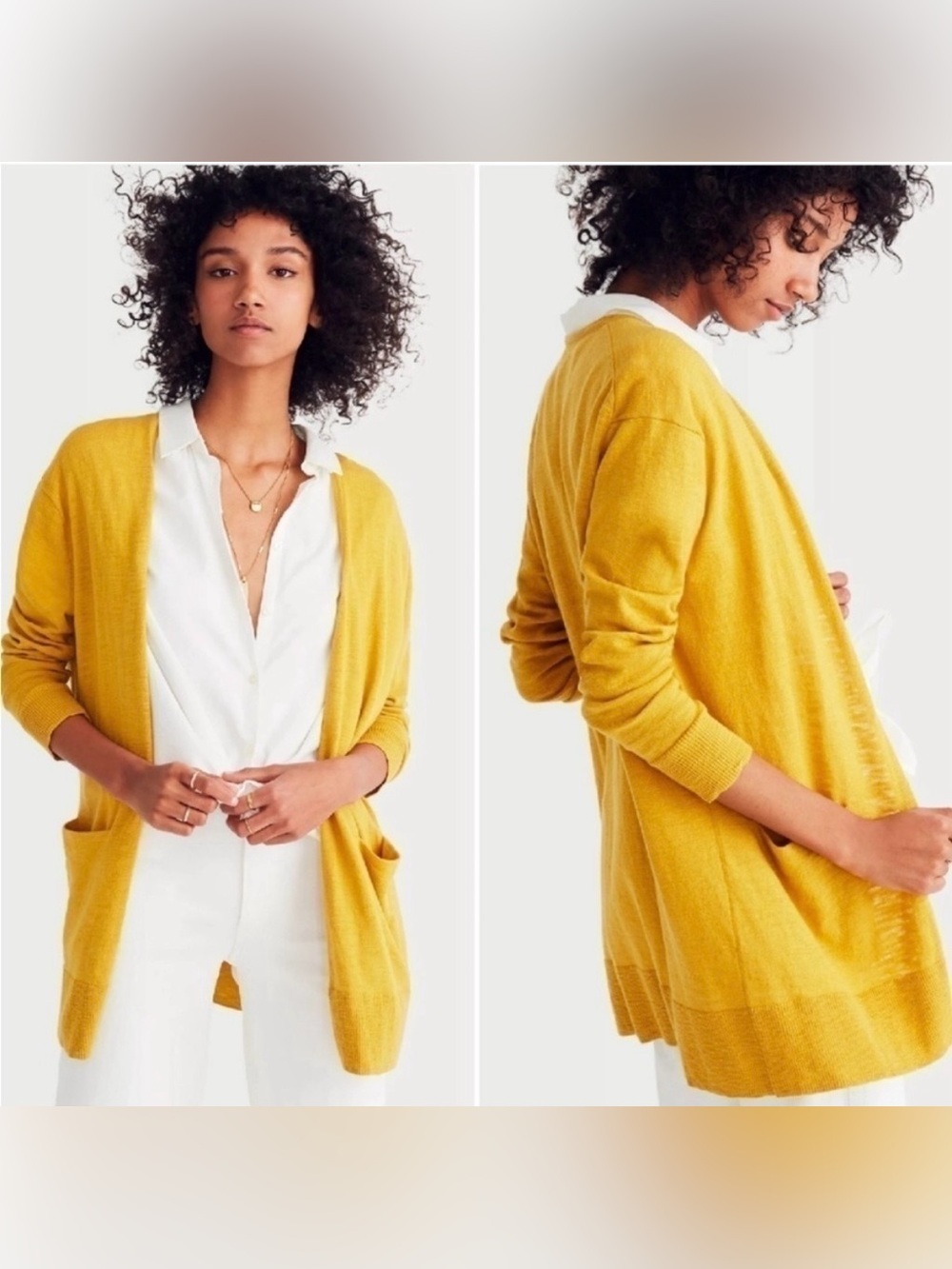 Madewell Summer Ryder Golden Apple Yellow Women's Cardigan Sweater Size XS